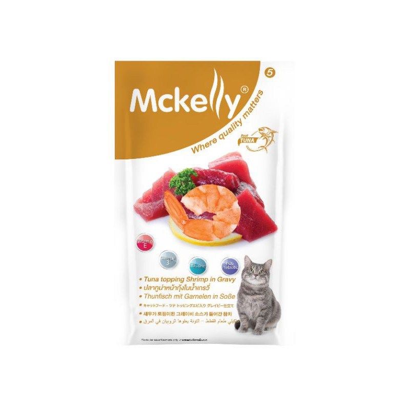อาหารแมว ทูน่าหน้ากุ้ง Mckelly 70g