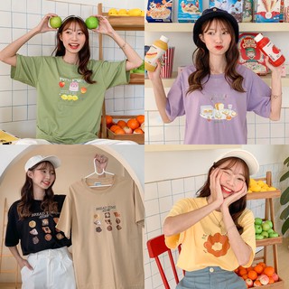 Live79# เสื้อคัตตอล มีหลายสี “ขนมหวาน” สไตล์เกาหลี Dream Big Tshirt โอเวอร์ไซน์ สาวอวบใส่ได้ พร้อมส่ง คอกลม ผ้านุ่ม