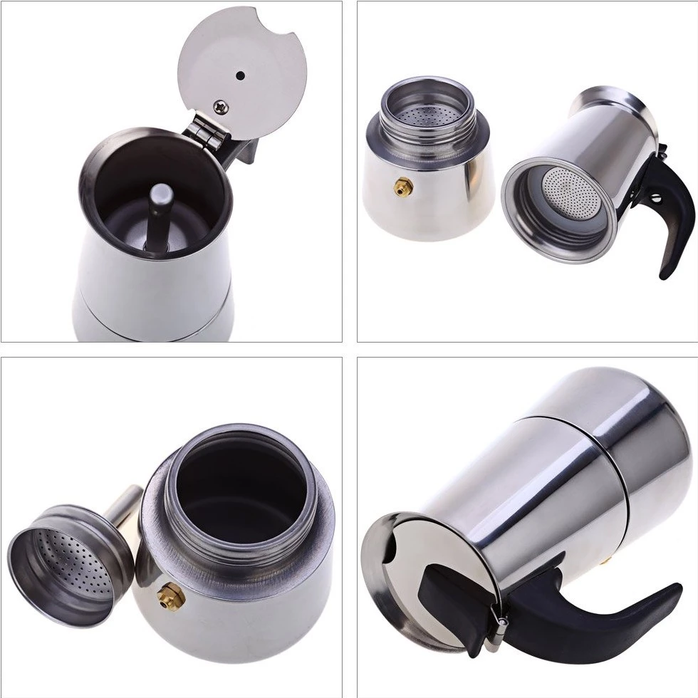กาต้มกาแฟ หม้อต้มกาแฟสด หม้อต้มกาแฟสแตนเลส Moka pot ใช้งานง่าย สามารถทำกาแฟทานได้ด้วยตัวเองที่บ้าน Deebillion thumbnail 8