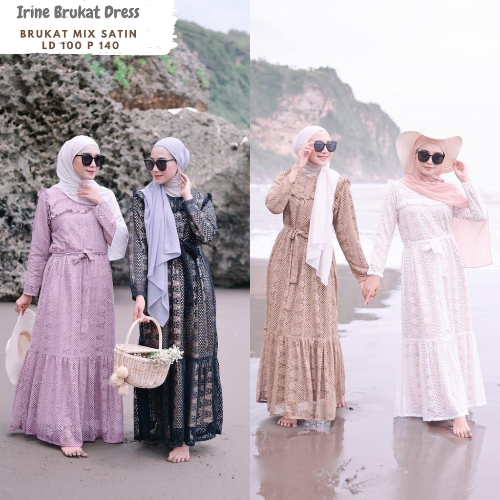 Irine Brocade Dress/เดรสผ้า Ld 100 Ld 110/ชุดปาร์ตี้โบรเคดจัมโบ้