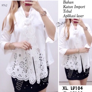 Promo Terbaru Atasan Kebaya Encim Modern Laser Cut Good Quality Lipat Denaya