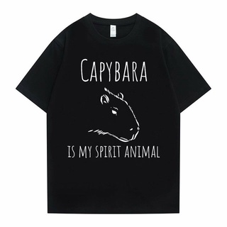 เสื้อเด็กหญิง - Capybaraเป็นสัตว์วิญญาณของฉันCapybarasคนรักกราฟิกพิมพ์Tshirtตลกเสื้อยืดผู้ชายหลวมTs