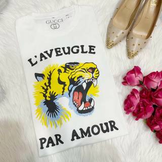 เสื้อยืด พิมพ์ลาย GG PAR AMOUR TIGER สินค้านําเข้า สําหรับเด็กผู้หญิง