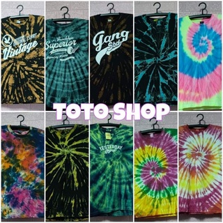 เสื้อยืดมัดย้อม ใส่สบาย ผ้าคอตตอน 100% ไซส์ M L XL