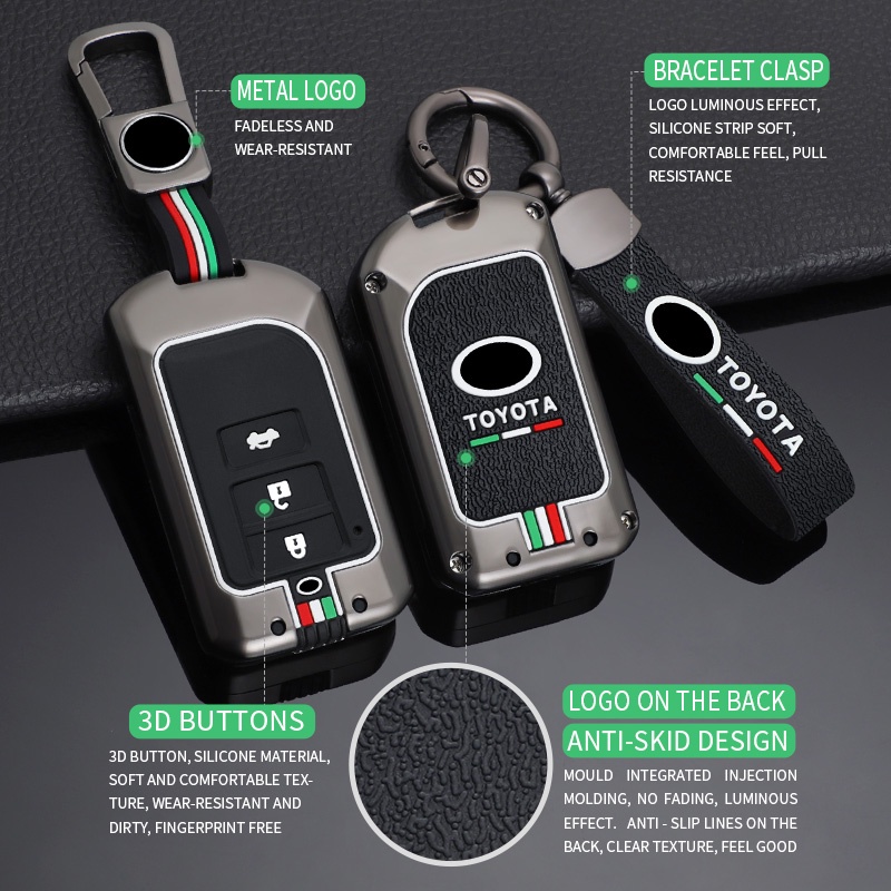 เคสรีโมตกุญแจรถยนต์ โลหะผสมสังกะสี สําหรับ Toyota Vios Yaris Sienta Spade Hiace 200 Series Port MPV - รูปที่ 3