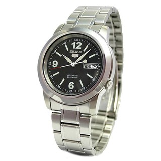 SEIKO 5 Automatic Mens Watch สีเงิน/สีดำ สายสแตนเลส รุ่น SNKE63K1