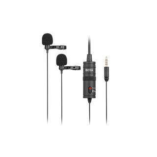 BOYA BY-M1DM Dual Omni-directional Lavalier Mic (ไมค์หนีบปกเสื้อแบบคู่) BOYA WARRANTY: 2 ปี