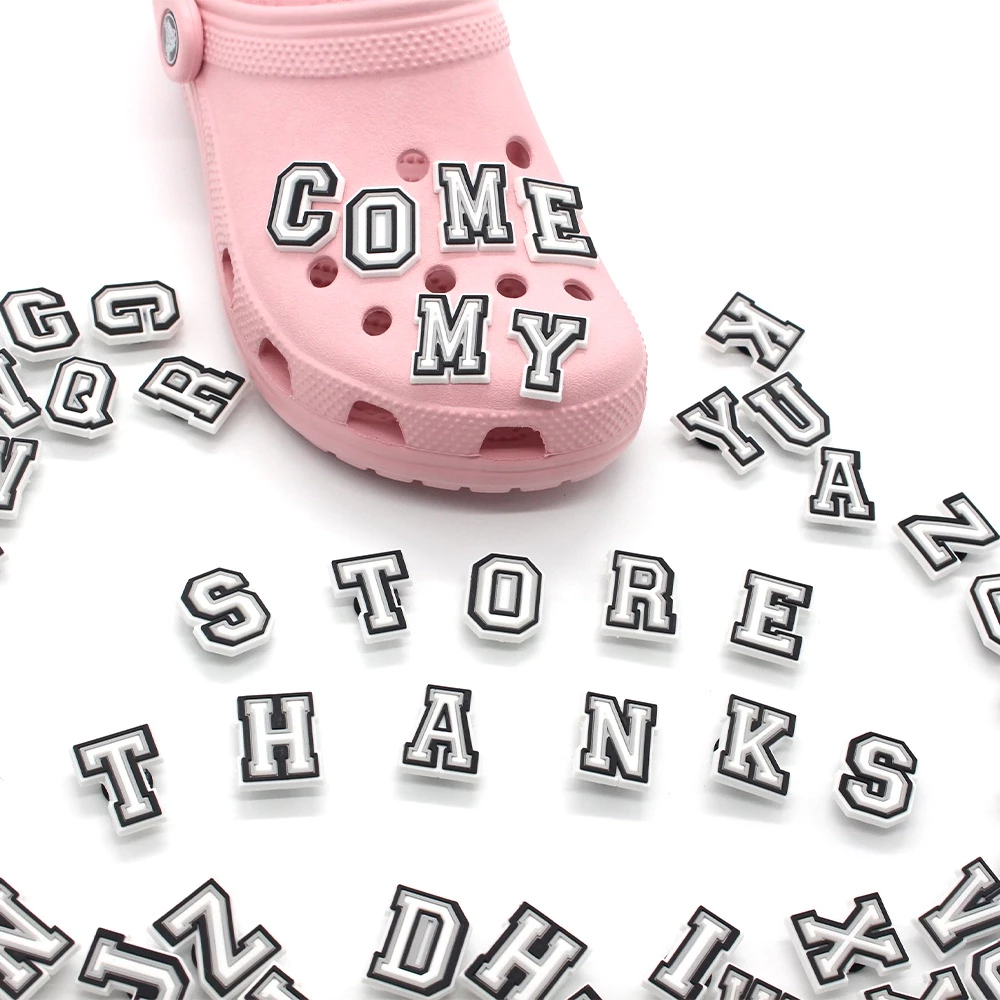 1PCS รองเท้า Charms ตัวอักษร AZ Noctilucoos Charms Aceessories Clogs หัวเข็มขัดเด็กของขวัญ