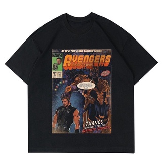 เสื้อยืดสีขาวเสื้อยืด พิมพ์ลาย Avengers INFITINITY WAR | เสื้อยืด พิมพ์ลายการ์ตูนมาร์เวล คอมมิก VINTAGE | เสื้อผ้าสีดํา