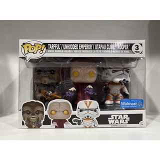 Funko Pop Tarfful Unhooded Utapau Clone Trooper Star Wars 3 Pack Exclusive