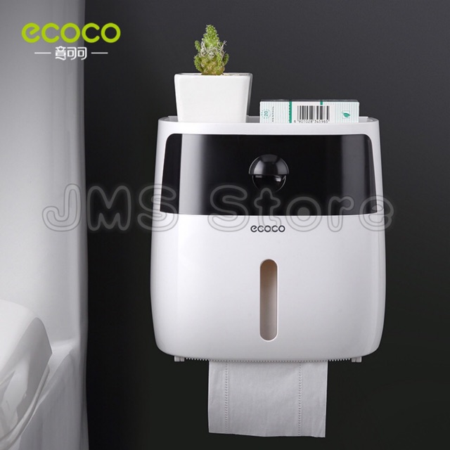 ECOCO กล่องใส่ทิชชู กันน้ำ ติดผนังไม่ต้องเจาะ E1804 รูปที่ 3