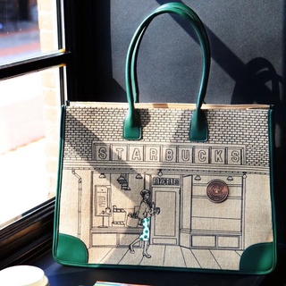 Starbucks 2021 limited collection 50th anniversary Vintage handbag canvas large capacity one shoulder handbag