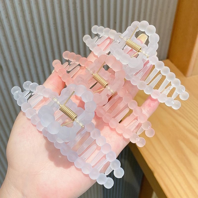 กิ๊บติดผมหางม้าอะคริลิคใส ขนาดใหญ่ แบบเรียบง่าย สําหรับผู้หญิง