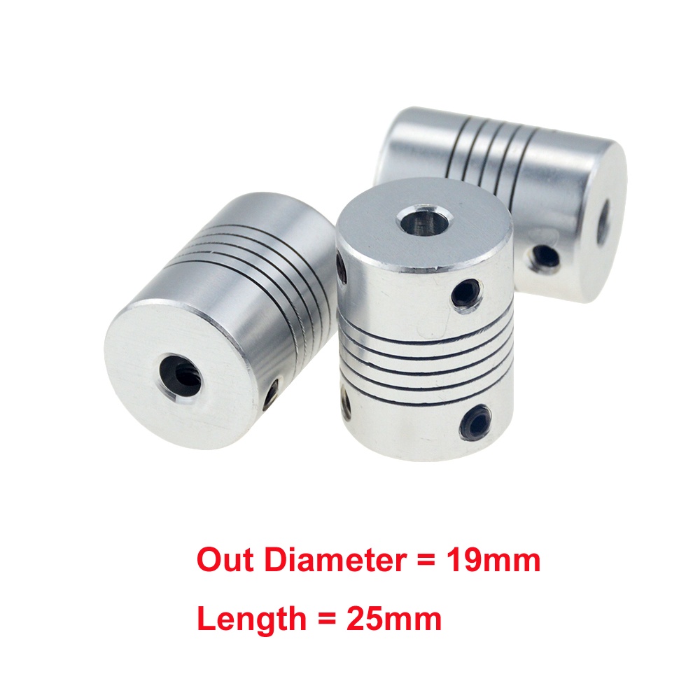 D19l25 ข้อต่อเพลามอเตอร์ CNC อลูมิเนียม 5x8 มม. 5 มม. เป็น 8 มม. OD 19x25 มม. ขนาด 3 4 5 6 6.35 7 8 10