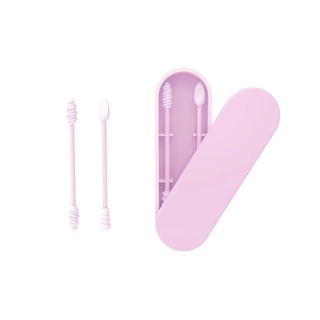 Maquiagem 2pcs Cosmetic Buds Ear Cleaning Sticks Reusable Cotton Swabs Silicone Cotton Bud For Ear Eye With Storage Box