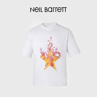 เสื้อยืดแขนสั้น พิมพ์ลาย NEIL BARRETT Neo Bennett Flame Star สําหรับผู้ชาย