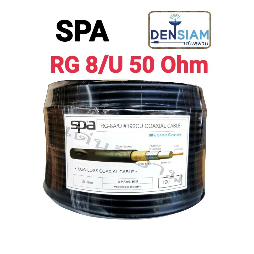 สั่งปุ๊บ ส่งปั๊บ🚀SPA RG8/U ชีล 90% ความยาว 100 เมตร