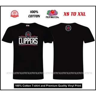 เสื้อผู้ชายเท่ - ลอสแอนเจลีส คลิปเปอร์ส เสื้อยืด NBA ผ้าฝ้าย 100%