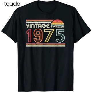 เสื้อโอเวอร์ไซ - ผู้ชายเสื้อยืดผ้าฝ้าย 1975 เสื้อวินเทจ, วันเกิดของขวัญที เสื้อยืดสไตล์เรโทรวินเทจข