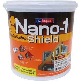 สีน้ำทาภายนอก TOA NANO1 SHIELD BASE A กึ่งเงา 3.5 ลิตร สีน้ำอะคริลิกแท้ เกรดมาตรฐานมอก., ฉลากเขียว พร้อมการรันตีไม่ผสมสา