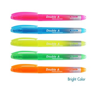 Double A Highlighter รุ่น DHL-110-BP ปากกาเน้นข้อความ ปากกาไฮไลท์ สีสดใส Bright Color มี 5 สี