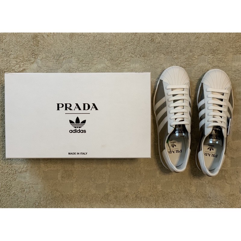 ❌ Sold ❌ Prada Superstar X Adidas Silver color Limited edition size 7.5 us authentic 💯 %