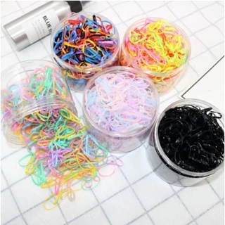 พร้อมส่งในไทย ยางรัดผม หนังยางมัดผม สำหรับเด็ก ผู้ใหญ่ แบบยืด (1กล่อง500เส้น/คละสี)