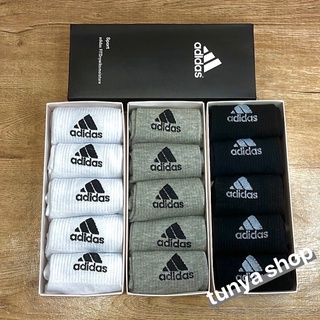 ⚽️ถุงเท้า Adidas ข้อกลาง ยกกล่อง 5  คู่