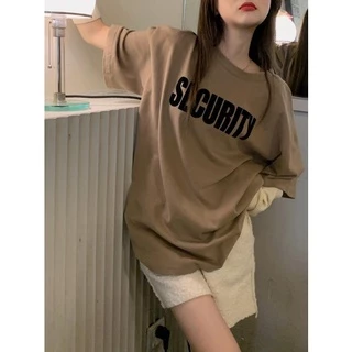 เสื้อยืดสีขาวคอกลมผู้หญิงน่ารัก oversize เสื้อผ้าวินเทจวัยรุ่น เกาหลีแฟชั่น เสื้อโอเวอร์ไซส์ผ้าคอตตอน ไซส์ใหญ่ สกรีน