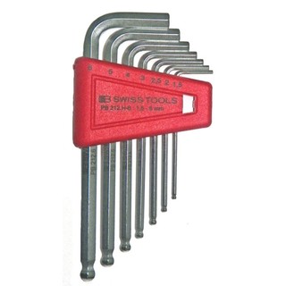 PB Swiss Tools ประแจหกเหลี่ยม หัวบอล 1.5 - 6 มิล (7 ตัว/ชุด) รุ่น PB 212H-6