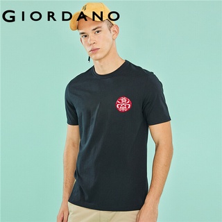 Giordano Men Women T-Shirts Couple Tshirt Painting Series Tshirt T Shirt Unisex Slim Fit Print Slow Down Free Shipping 9