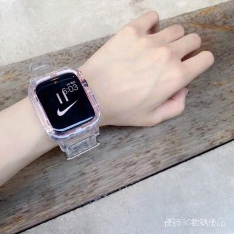 สายนาฬิกาข้อมือซิลิโคนใส สําหรับ applewatch S9 8 7 6 SE