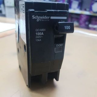 เบรกเกอร์ ชไนเดอร์ 100A 2เฟส Miniature Circuit Breaker เซอร์กิตเบรกเกอร์ลูกย่อย QO-MBX ชนิด 2 pole ยี่ห้อ Schneider