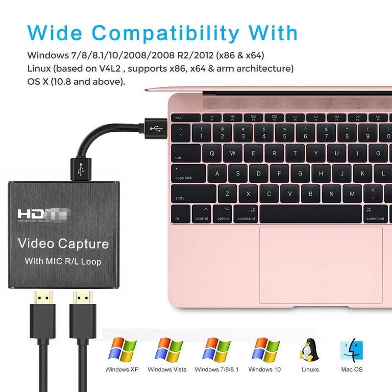 HD-MI Video Capture Card 1080p Game Capture Card USB 2.0 Recorder Box ...
