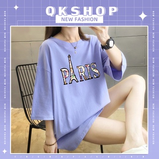 QKshop เสื้อยืดบายปารีส💜สวยเท่ห์มากเหมือนได้มาจากฝรั่งเศส🎈สวยใส่สบายโดดเด่นไปถึงภูเขาไฟ🔥