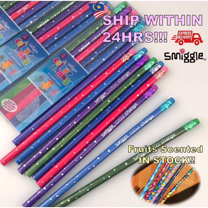 SMIGGLE PENCIL SCENTED, COLOR CHANGE PENCIL SET