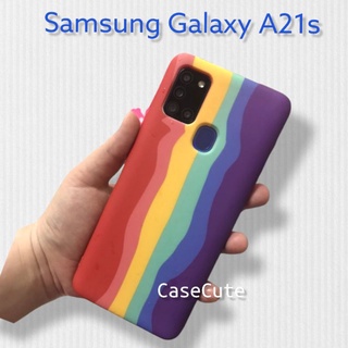 เคสสายรุ้ง Samsung Galaxy A21s เคสสไตล์แฟชั่น สีรุ้ง