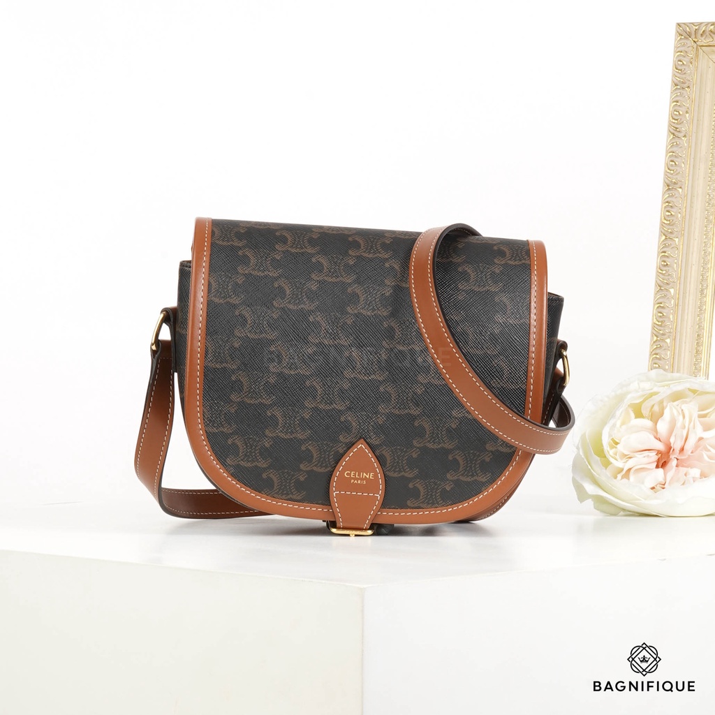 CL Gold 25mm Triomphe Brown Suede 616259