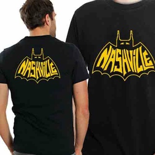 เสื้อยืดคอกลม พิมพ์ลายแบทแมน Nashville 2 ด้าน สําหรับผู้ชาย และผู้หญิงS-5XL