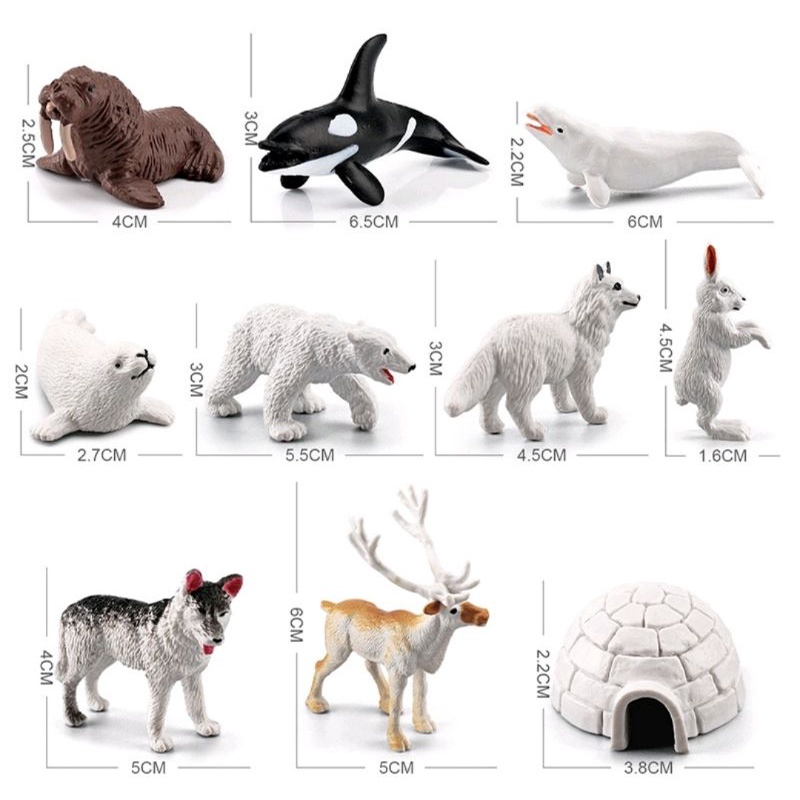 Mini Arctic Animals model set โมเดลสัตว์อาร์กติก