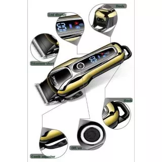 Kemei ของแท้ ปัตตาเลี่ยนตัดผมไร้สาย หน้าจอ LCD ลิเธี่ยมแบตเตอรี่ แบตเตอร์เลี่ยน ที่ตัดผม km-1990