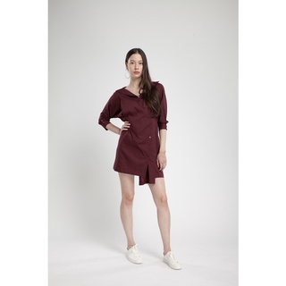 QueenCows ชุดให้นม Lora Semi Dress (Wine)