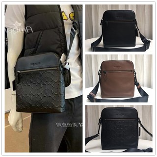 COACH 73338 68014 ใหม่คลาสสิกเก่ารูปแบบของผู้ชายกระเป๋าสะพายกระเป๋าสะพายกระเป๋าข้ามร่างกายกระเป๋าก