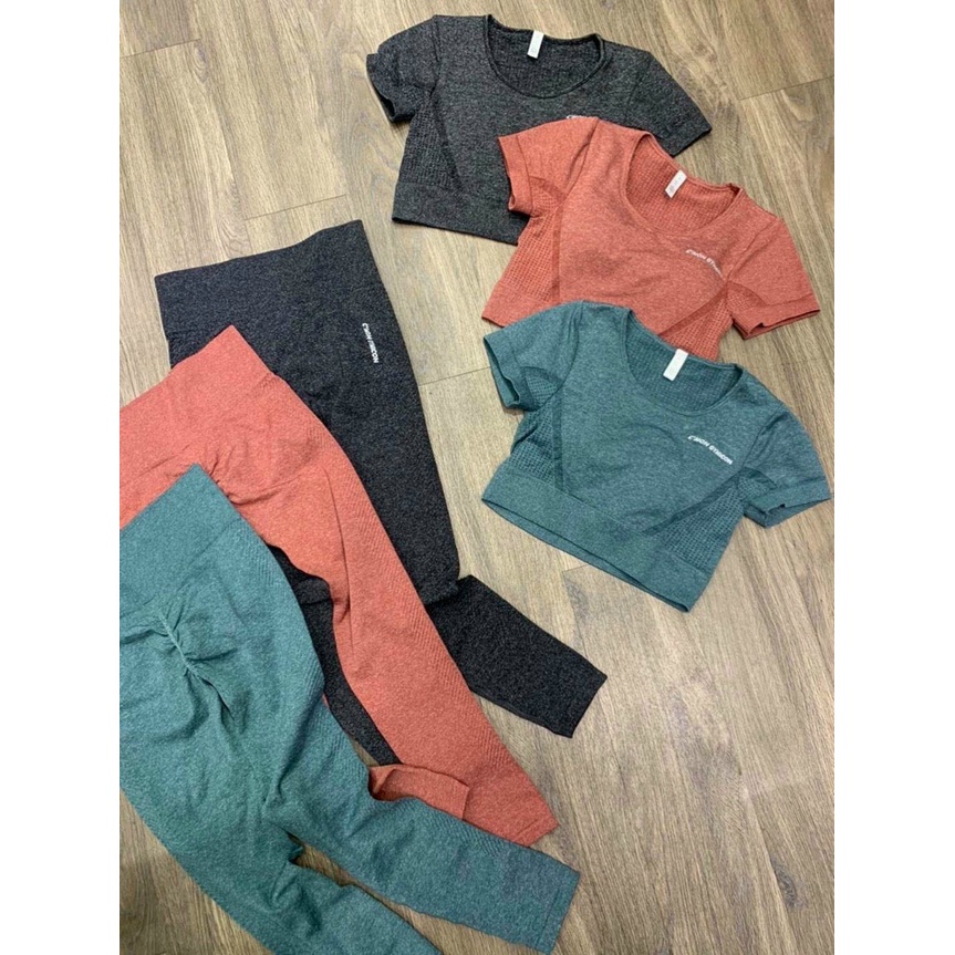 โยคะยิม Zumba Fitness Crop Top Pants Set