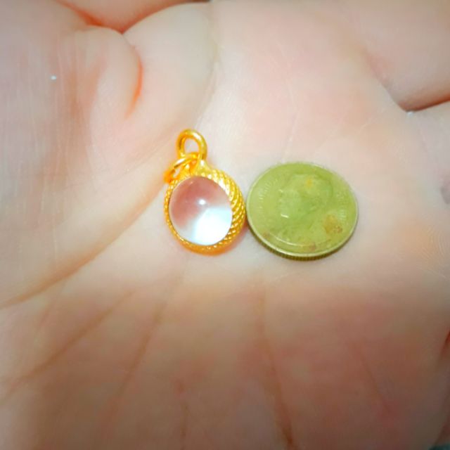 [ลูกแก้วพญานาค] หรือ จี้มณีนาคราช 1 ชิ้น ขนาด 1ซม.ปลุกเสกเเล้ว  แห่งป่าคำชะโนดแก้วบุญฤทธิ์แห่งนาคราช