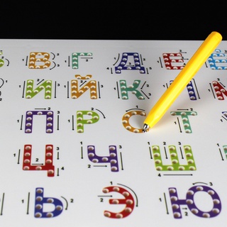 Russian Alphabet Magnetic Tablet Drawing Board Toy Bead Magnet Stylus Pen Writing Memo Board Learning Early Educational