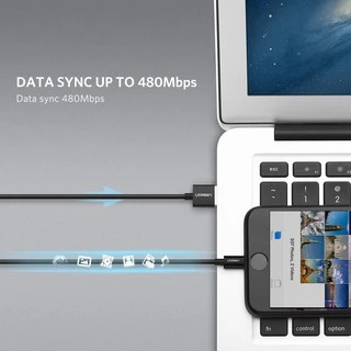 Ugreen สายชาร์จเร็ว Lightning to USB 2.0 MFi Certified Lightning to USB 2.0 Charging 2.4A รุ่น US155