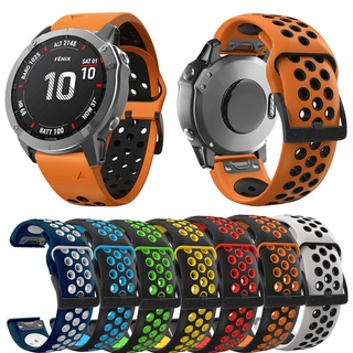 สายนาฬิกาข้อมือซิลิโคน ระบายอากาศได้ดี ขนาด 26 มม. 22 มม. สําหรับ Garmin Fenix 2 3 3HR Quaitx 5 3 7 7X