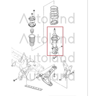 (ของแท้) โช๊คอัพหน้าซ้ายมาสด้า ใช้กับ Mazda2 ELEGANCE (รุ่นก่อน SKYACTIV) รุ่นปี 2009-2013 (DE/DG)