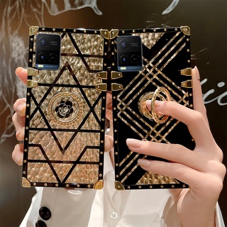 [พร้อมส่ง] เคสโทรศัพท์มือถือแฟชั่น พร้อมขาตั้ง สําหรับ vivo Y35 Y16 T1x Y33s Y21 Y21s Y21A Y33T Y21T Y22 Y22s Y15s Y15A